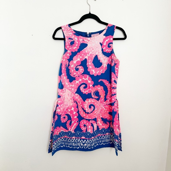 Lilly Pulitzer Donna Romper Ikat Blue M’ocean Octopus Print - Picture 2 of 5